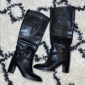 Tory Burch Black Heeled Riding Boot